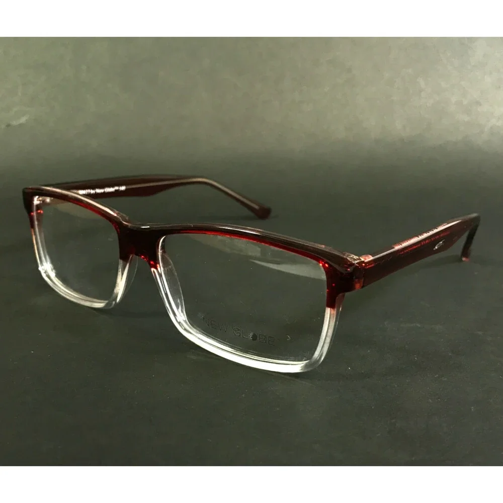 New Globe Eyeglasses Frames M427 BROWN Clear Rectangle Full Rim 56-15-140